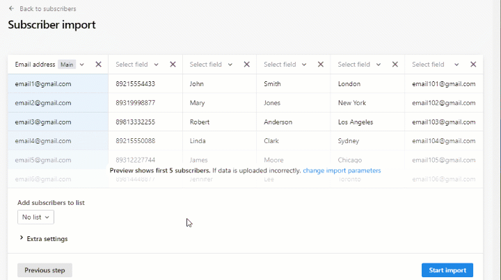 How to create a list