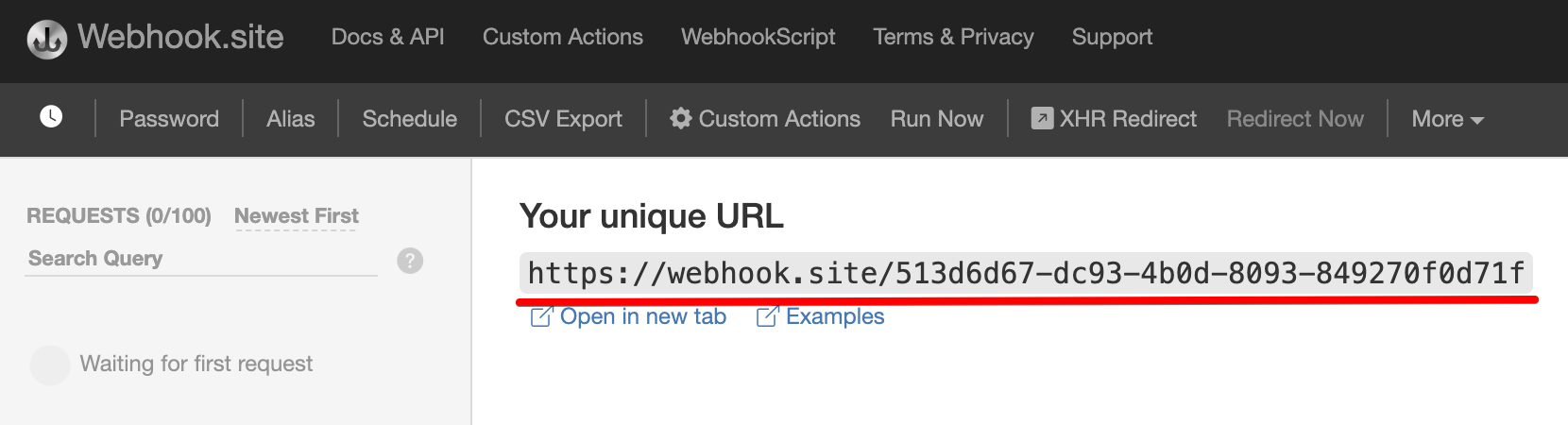 webhook site